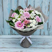 Букет цветов из:  Герберы, Альстромерии и Хризантемы #REPLACE_PRED# Любытино