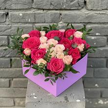 Цветочная композиция из Розы в коробке #REPLACE_PRED# Любытино
