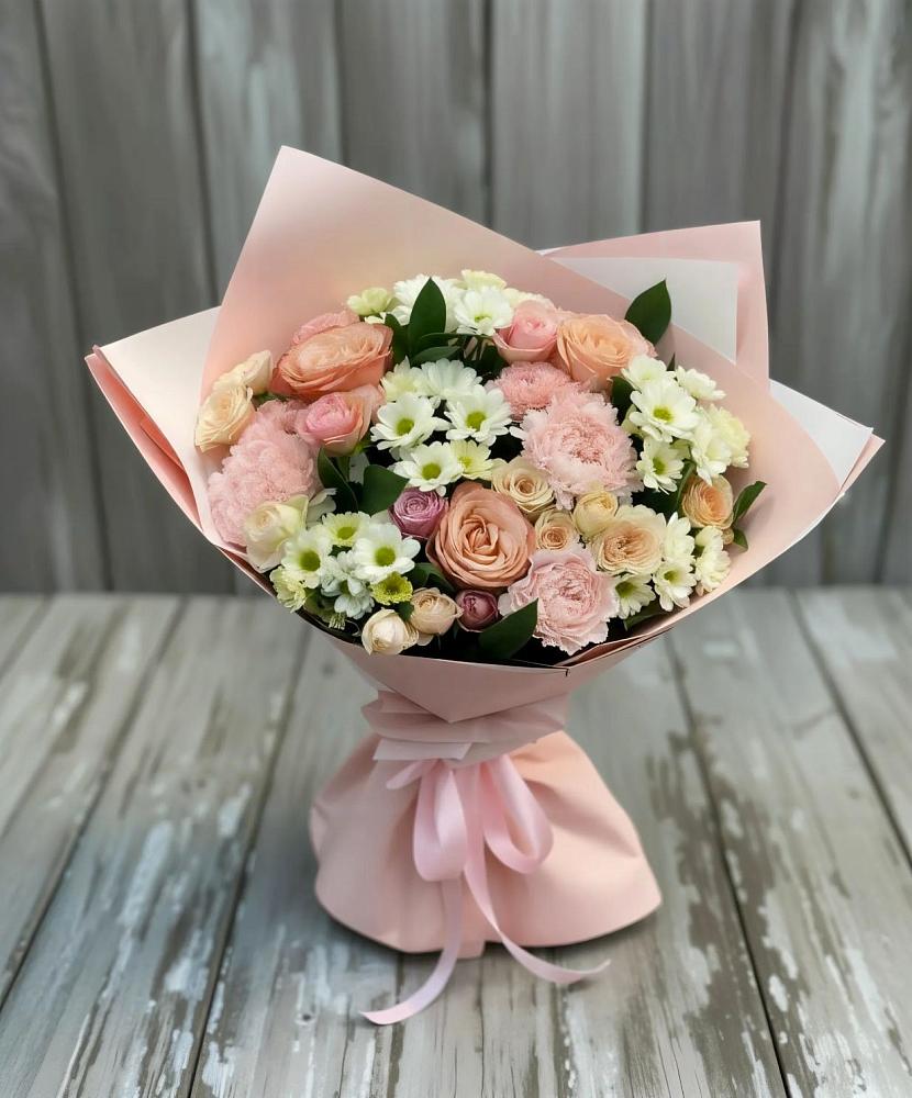 Букет цветов из: Гвоздики, Розы и Хризантемы в Любытино