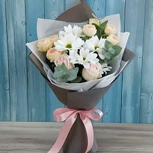 Букет цветов из:  Хризантемы и Розы #REPLACE_PRED# Любытино