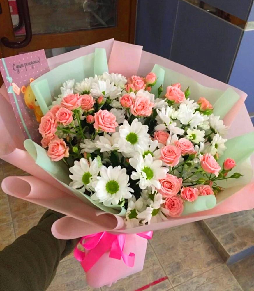 Букет цветов из: Розы и Хризантемы в Любытино