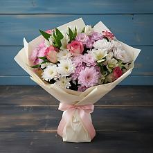 Букет цветов из:  Хризантемы, Альстромерии и Розы в Любытино