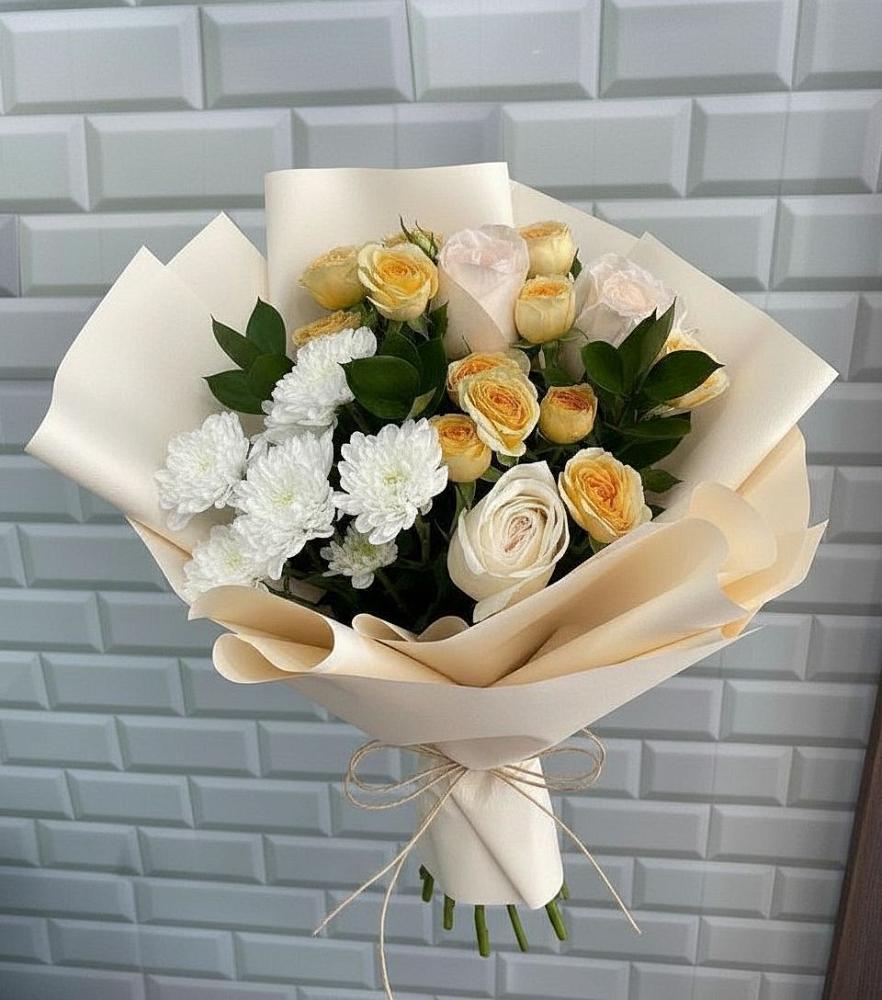 Букет цветов из: Розы и Хризантемы в Любытино