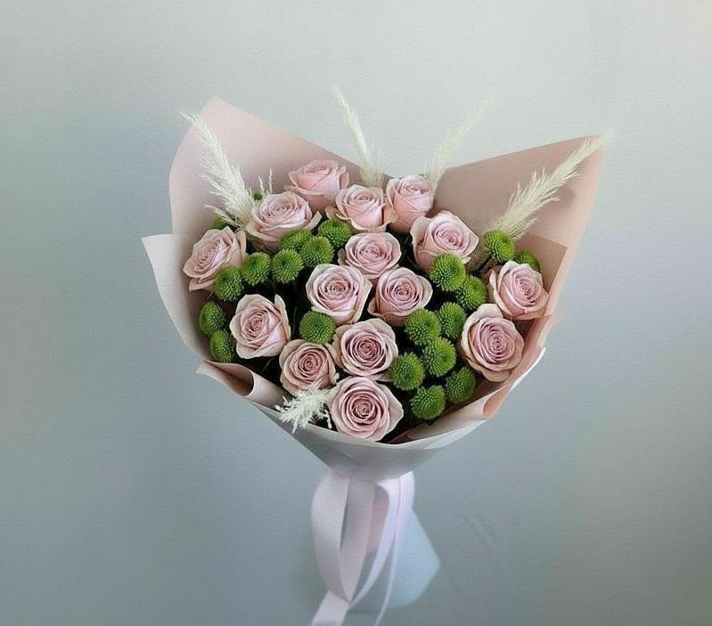 Букет цветов из: Розы и Хризантемы в Любытино