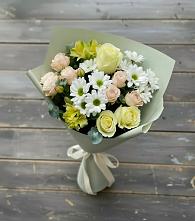 Букет цветов из:  Альстромерии, Розы и Хризантемы в Любытино