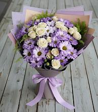 Букет цветов из:  Хризантемы и Розы в Любытино